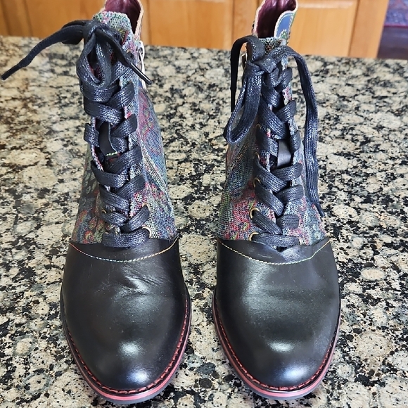 Spring Step Multicolor Lace Up Boots - Picture 2 of 6